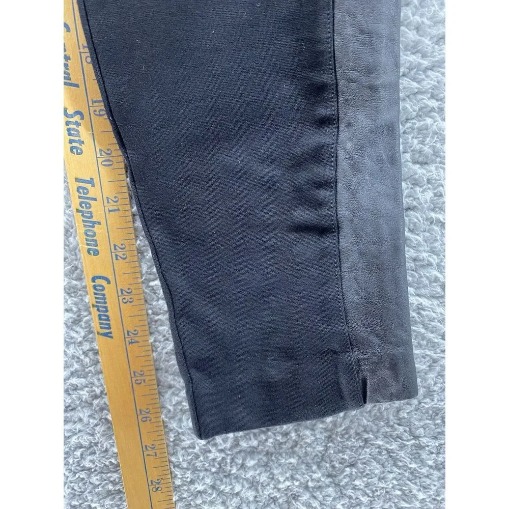 J CREW Womens Pants Sz 6 Black Skinny Ponte‎ Gray Stripe Stretch Exposed Zipper